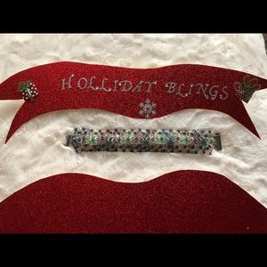 HANDMADE SWAROVSKI  1  1/4” CUFF BRACELET
